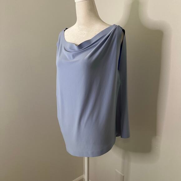 Norma Kamali light blue drop shoulder top size L - Picture 4 of 12
